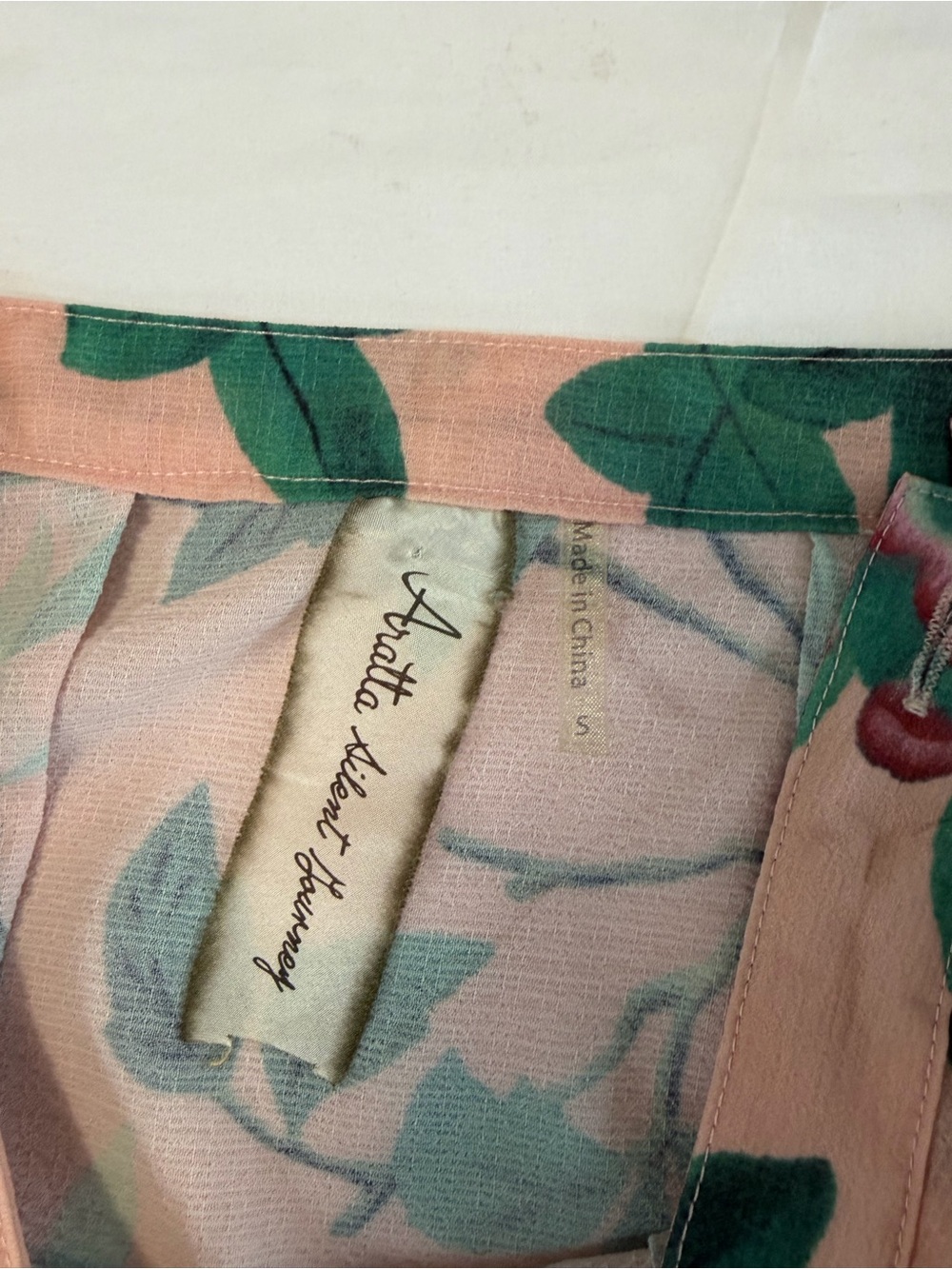 NWOT ArattaSilent Journey- Peach Botanical & Bird Print Maxi Skirt - Picture 13 of 16